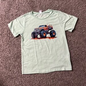 Kids Monster Truck Tee - Light Green